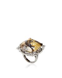 Bochic | Orange Marbled Moss Agate and Diamond Ring | Lyst