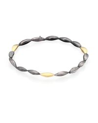 Alexis Bittar Fine | Metallic Diamond 18k Yellow Gold Blackened Sterling Silver Marquislink Tennis Bracelet | Lyst