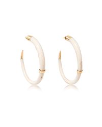 Aurelie Bidermann - Metallic Caftan Moon Gold Plated And Resin Horn Hoop Earrings - Lyst