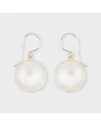 Paul Smith | Metallic Sterling Silver Pearl Drop Earrings | Lyst