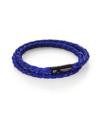 Tateossian | Blue Woven Leather Bracelet for Men | Lyst
