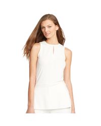 Ralph Lauren | White Keyhole Sleeveless Top | Lyst