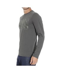 Armani Jeans | Gray T-shirt Long Sleeve Logo for Men | Lyst