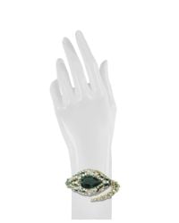 Roberto Cavalli - Emerald Green Crystals And Enamel Snake Bracelet - Lyst