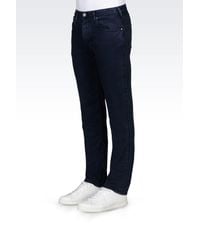 Armani Jeans | Blue Regular Fit 5-pocket Trousers In Stretch Gabardine for Men | Lyst