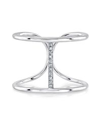 Anne Sisteron - 14kt White Gold Diamond Bridge Ring - Lyst