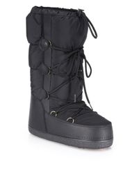 Moncler | Black Quilted Lace-Up Moon Boots | Lyst
