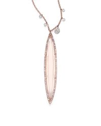 Meira T | Pink Diamond, Rose Quartz & 14k Rose Gold Pendant Necklace | Lyst