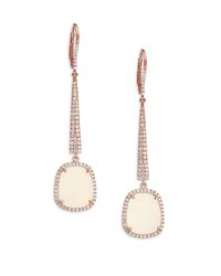 Meira T | Metallic Druzy, Mother-of-pearl, Diamond & 14k Rose Gold Pendant Drop Earrings | Lyst