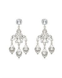 Oscar de la Renta | Metallic Swarovski Crystal Chandelier Earrings | Lyst