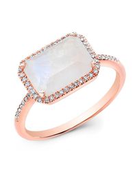 Anne Sisteron - White Chic 14K Moonstone and Diamond Ring - Lyst