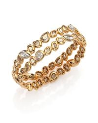 Alexis Bittar | Metallic Elements Moonlight Crystal Two-row Stacked Bracelet | Lyst