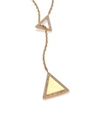 Michael Kors | Metallic Brilliance Statement Pavé Triangle Lariat Necklace/goldtone | Lyst