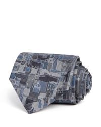 Ferragamo | Gray Zivago Florence Cityscape Classic Tie for Men | Lyst