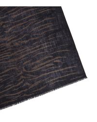 Ferragamo - Blue Tiger Stripe Print Oblong Scarf - Lyst