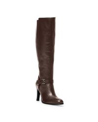 Ralph Lauren | Brown Bria Calfskin Boot | Lyst