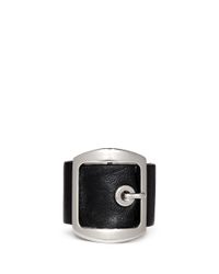 Givenchy | Black Leather Buckle Ring | Lyst
