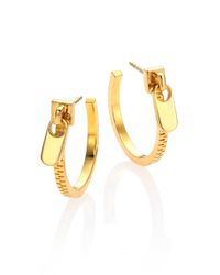 Marc By Marc Jacobs | Metallic Zipper Hoop Earrings/0.8 | Lyst