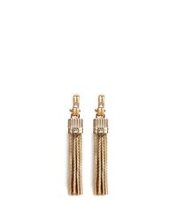Lanvin | Metallic Crystal Stud Snakechain Fringe Earrings | Lyst