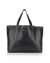 Jimmy Choo - Pimlico Black Leather Tote Bag W/pearl Studs for Men - Lyst