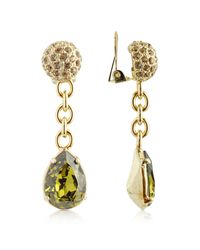 AZ Collection - Metallic Green Clip-on Drop Earrings - Lyst
