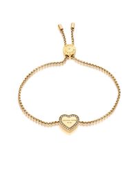 Michael Kors - Metallic Heritage Goldtone Heart Bracelet W/crystals - Lyst
