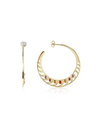 Sho London - Metallic Mari Rush Silver Vermeil Hoop Earrings - Lyst