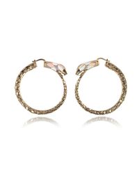 Roberto Cavalli - Metallic Gold Tone Metal And Multicolor Enamel Snake Hoop Earrings - Lyst