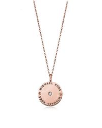 Michael Kors - Multicolor Heritage Signature Charm W/crystal Necklace - Lyst