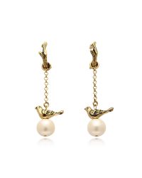Alcozer & J - Metallic Treasure Goldtone Brass And Pearls Earrings - Lyst