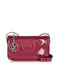 Armani Jeans - Multicolor Signature Faux Patent Leather Crossbody - Lyst