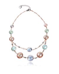 Antica Murrina | Redentore 3 - Pink & Green Murano Glass And Silver Leaf Choker | Lyst