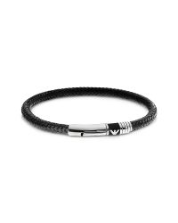 Emporio Armani - Black Iconic Woven Stainless Steel Men's Bracelet for Men - Lyst