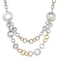 AZ Collection - Metallic Crystal Chain Opera Necklace - Lyst