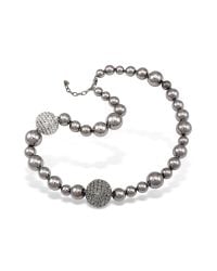 AZ Collection | Metallic Mirror Polished Ball Necklace | Lyst