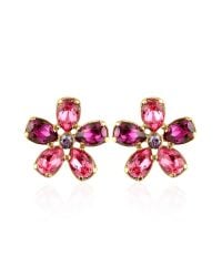 AZ Collection - Metallic Flower Gold Plated Clip-on Earrings - Lyst