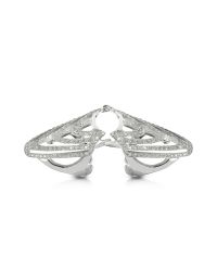 Bernard Delettrez - White Gold And Diamonds Shield Articulated Ring - Lyst