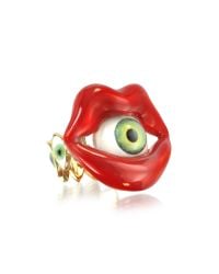 Bernard Delettrez | Red Bronze Mouth Ring With Eye | Lyst