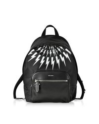 Neil Barrett - Black And White Nylon Classic Backpack for Men - Lyst