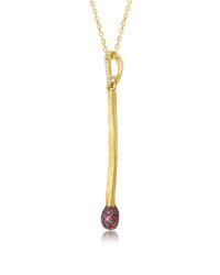 Aurelie Bidermann - Metallic Red Rubies And 18k Yellow Gold Match Charm Pendant - Lyst