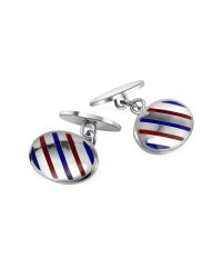 FORZIERI | Metallic Oval Striped Sterling Silver Double Sided Cufflinks for Men | Lyst