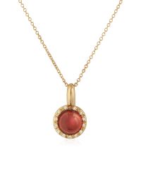 Mia & Beverly - Pink Garnet And Diamond 18k Rose Gold Charm Necklace - Lyst