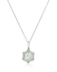 Mia & Beverly | White Spectrolite And Diamond 18k Gold Charm Necklace | Lyst