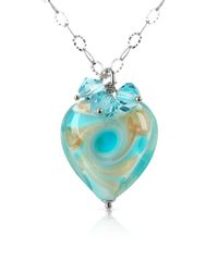 House of Murano | Blue Vortice - Turquoise Murano Glass Swirling Heart Sterling Silver Necklace | Lyst