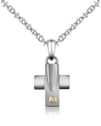 FORZIERI | Metallic Deco Diamond And Stainless Steel Cross Pendant Necklace | Lyst