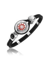 FORZIERI - Black Rudder & Compass Stainless Steel And Rubber Bracelet for Men - Lyst