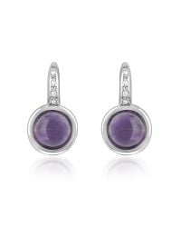 Mia & Beverly - Amethyst And Diamond 18k White Gold Earrings - Lyst