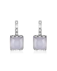 Mia & Beverly | Chalcedony And Diamond 18k White Gold Earrings | Lyst
