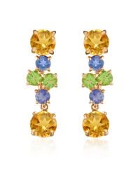 FORZIERI | Metallic Amethyst And Citrine Flower 18k Gold Earrings | Lyst