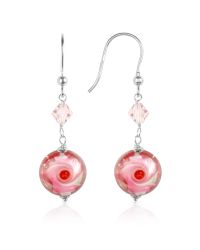 House of Murano - Vortice - Pink Swirling Murano Glass Bead Earrings - Lyst